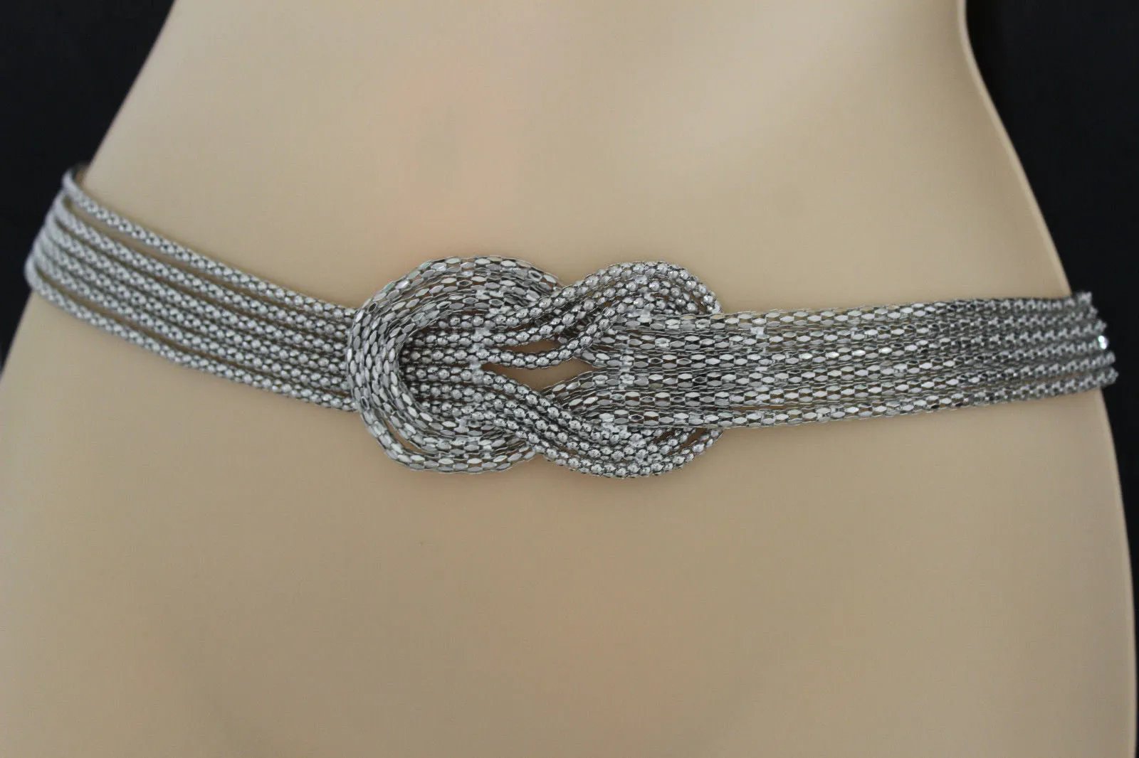 Mesh Braided Metal Hip High Waist Belt Plus Size XS-XL