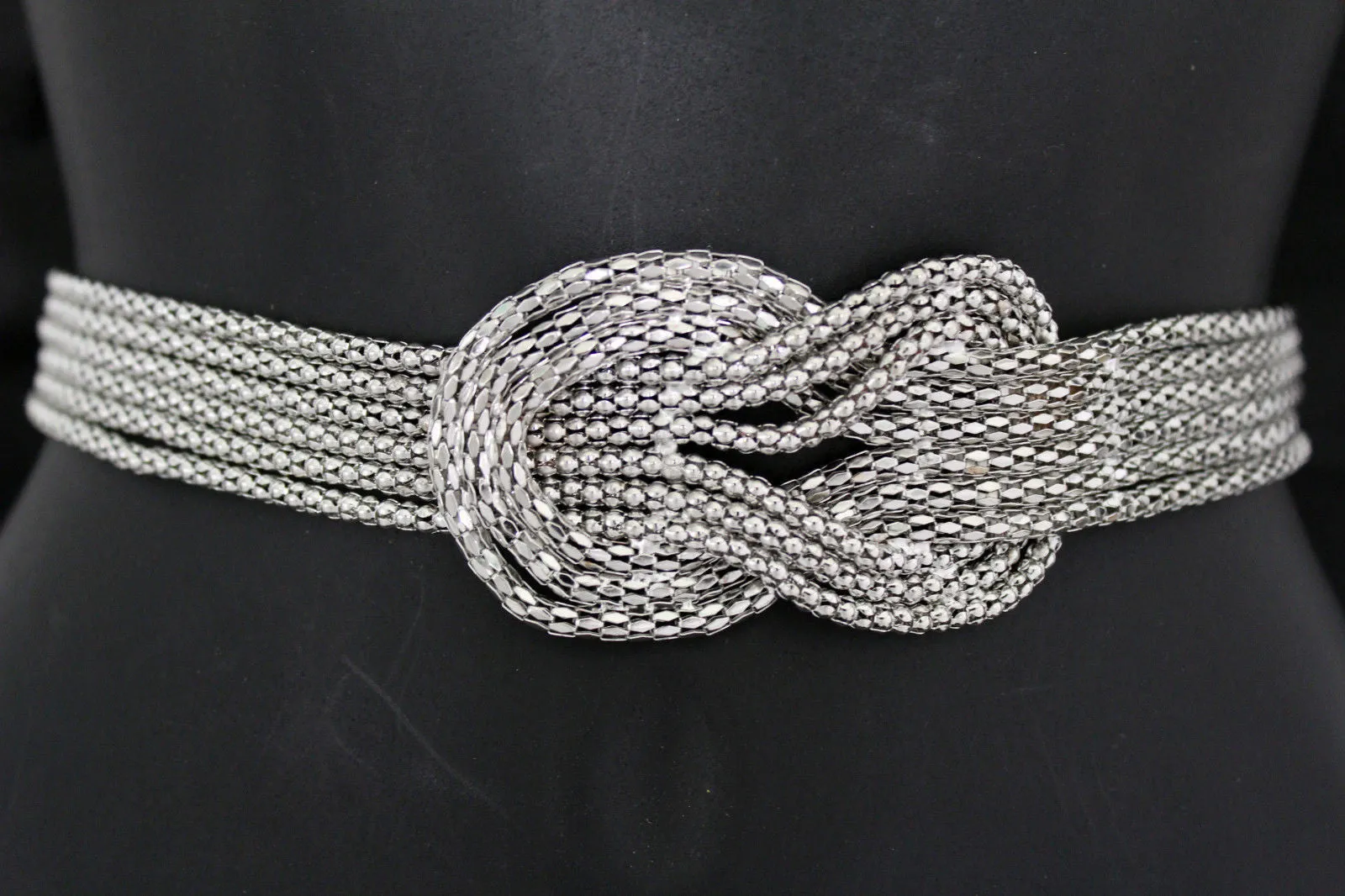 Mesh Braided Metal Hip High Waist Belt Plus Size XS-XL