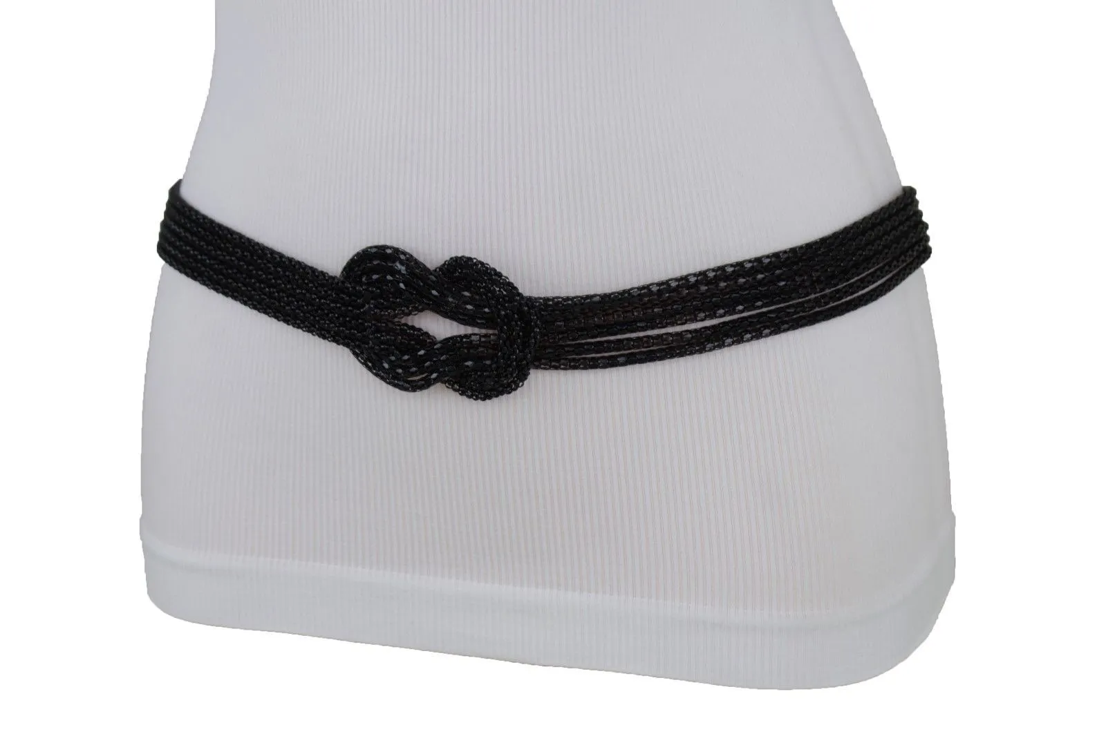 Mesh Braided Metal Hip High Waist Belt Plus Size XS-XL