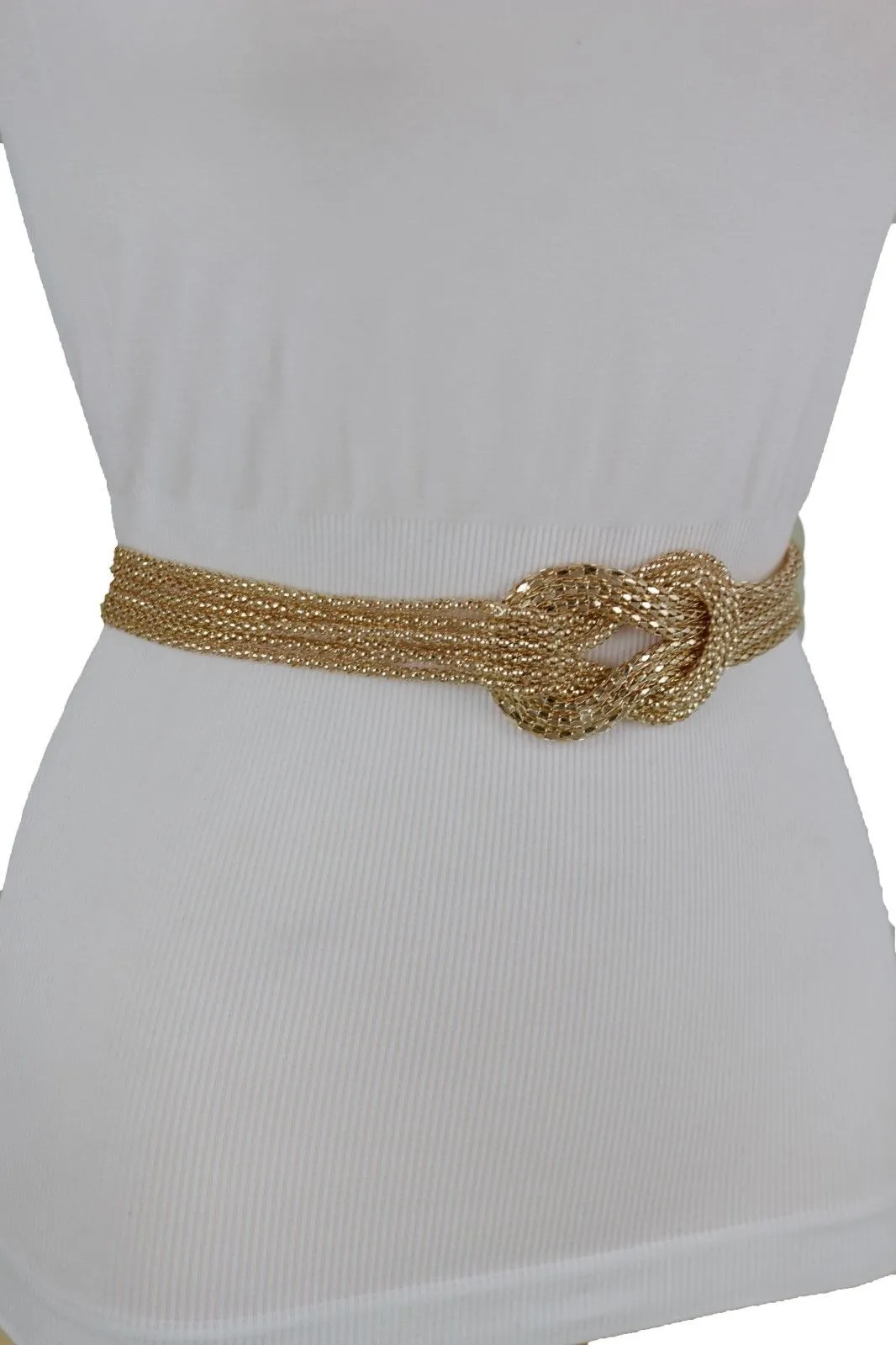 Mesh Braided Metal Hip High Waist Belt Plus Size XS-XL