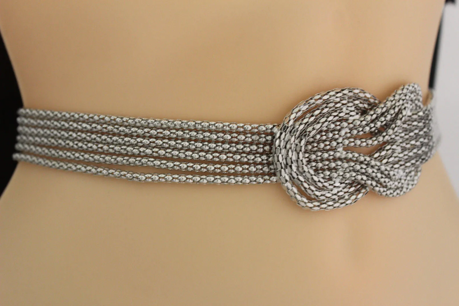Mesh Braided Metal Hip High Waist Belt Plus Size XS-XL