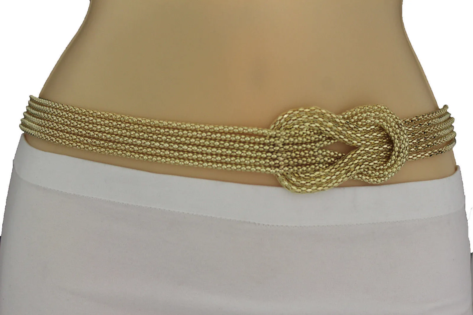 Mesh Braided Metal Hip High Waist Belt Plus Size XS-XL