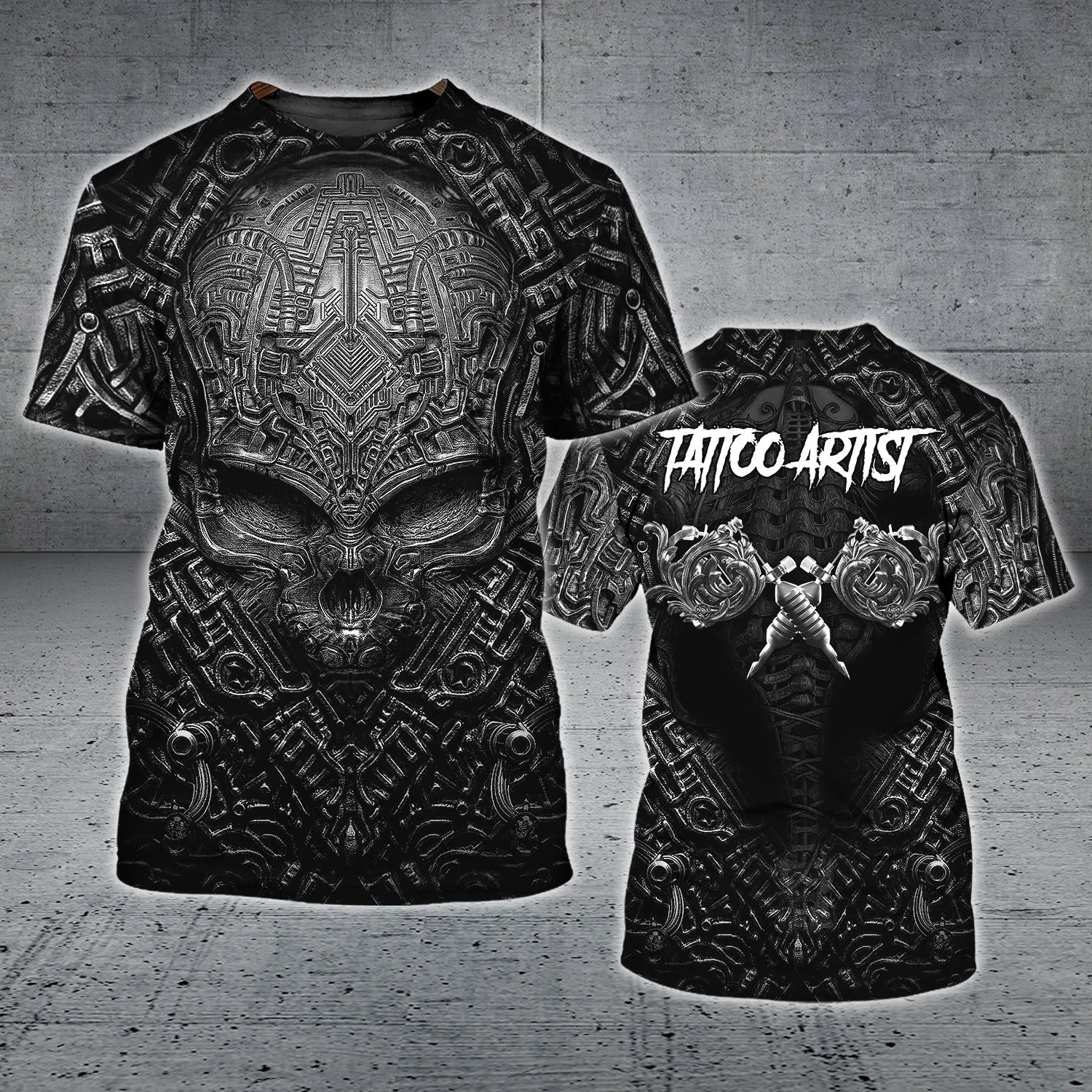 Metal Skull Tattoo Artist 3D Shirts