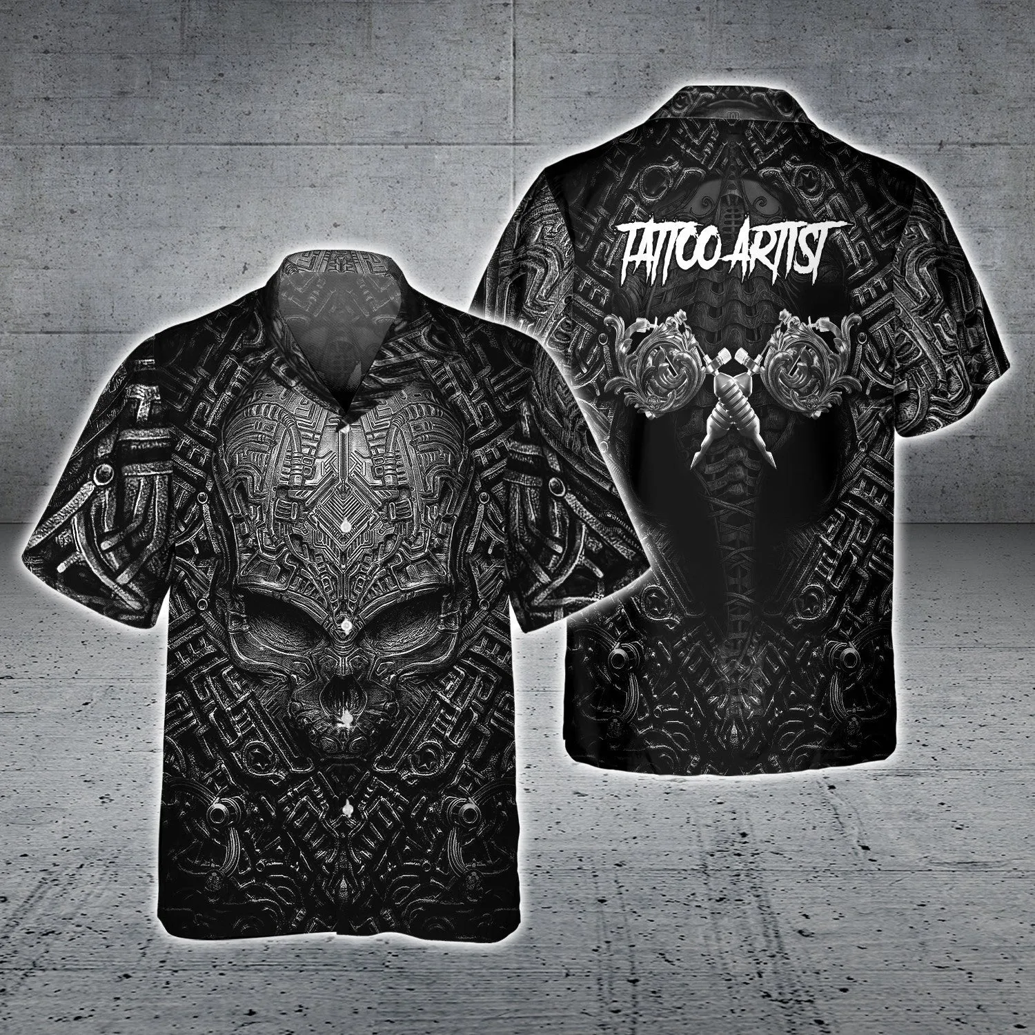 Metal Skull Tattoo Artist 3D Shirts