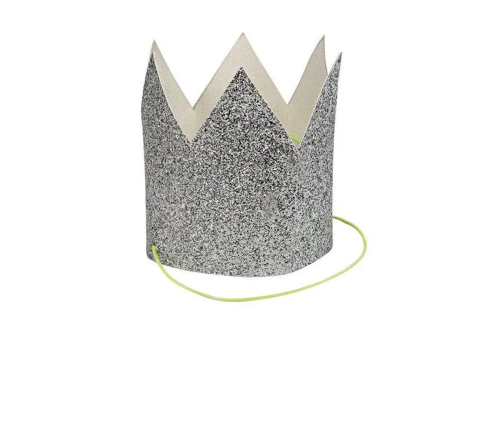 Mini Silver Glitter Crown