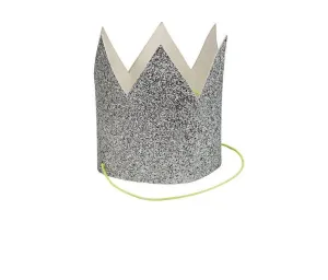 Mini Silver Glitter Crown