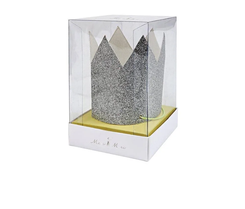Mini Silver Glitter Crown