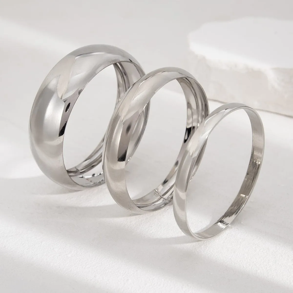 Minimalist 3pcs Glossy Bangle Bracelet Set