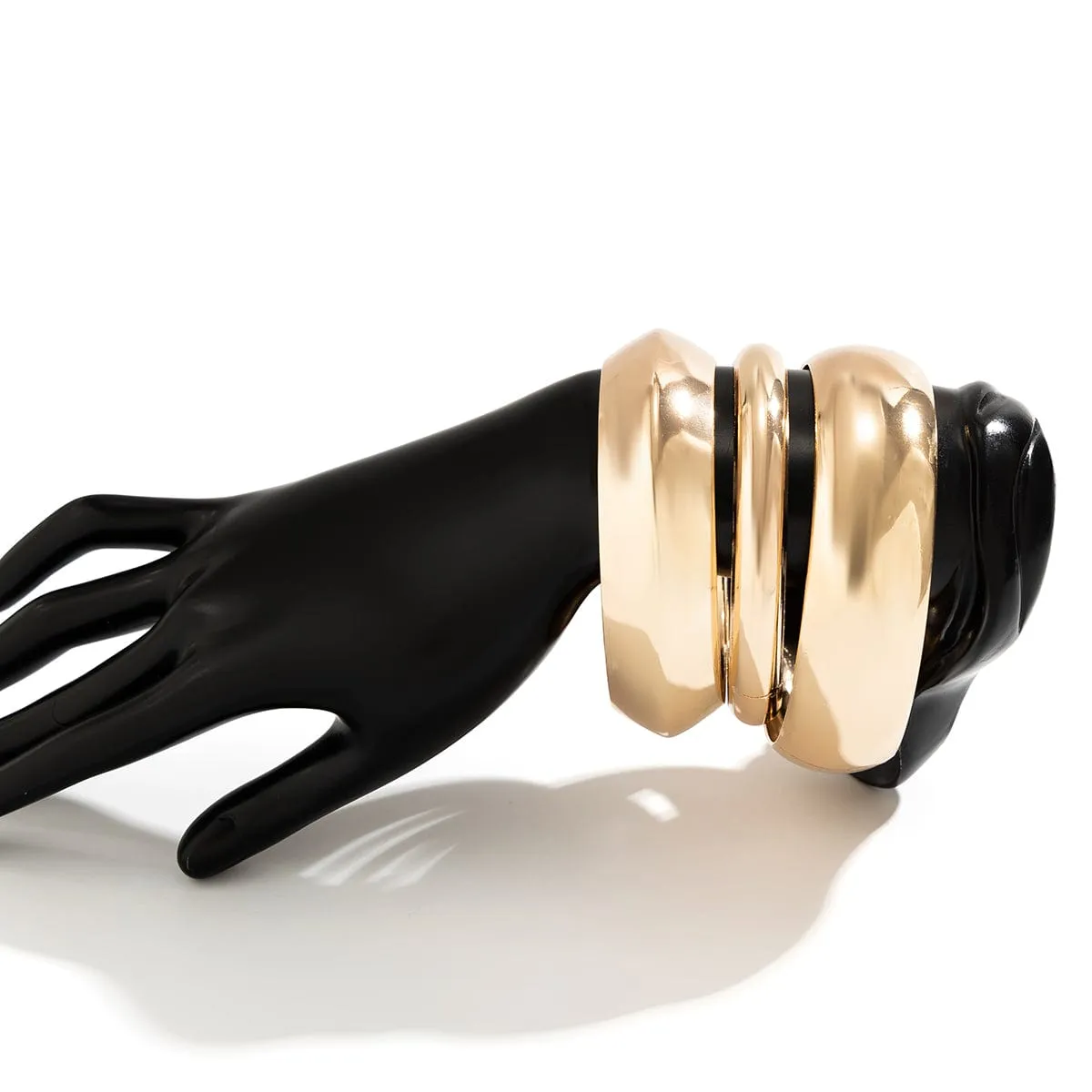 Minimalist Chunky Gold Silver Plated Bangle Bracelet Set