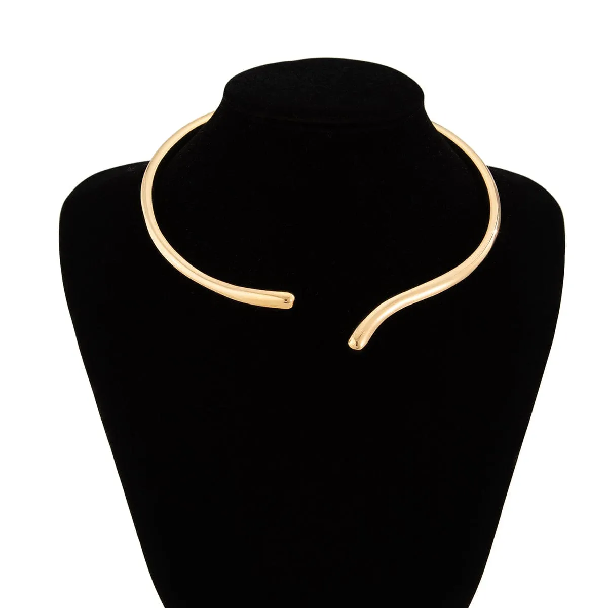 Minimalist Gold Silver Plated Curved Collar Necklace