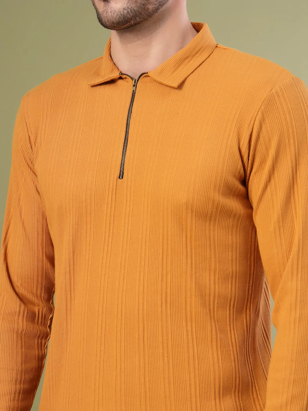 Modern Fit Polo Zipper T-Shirt