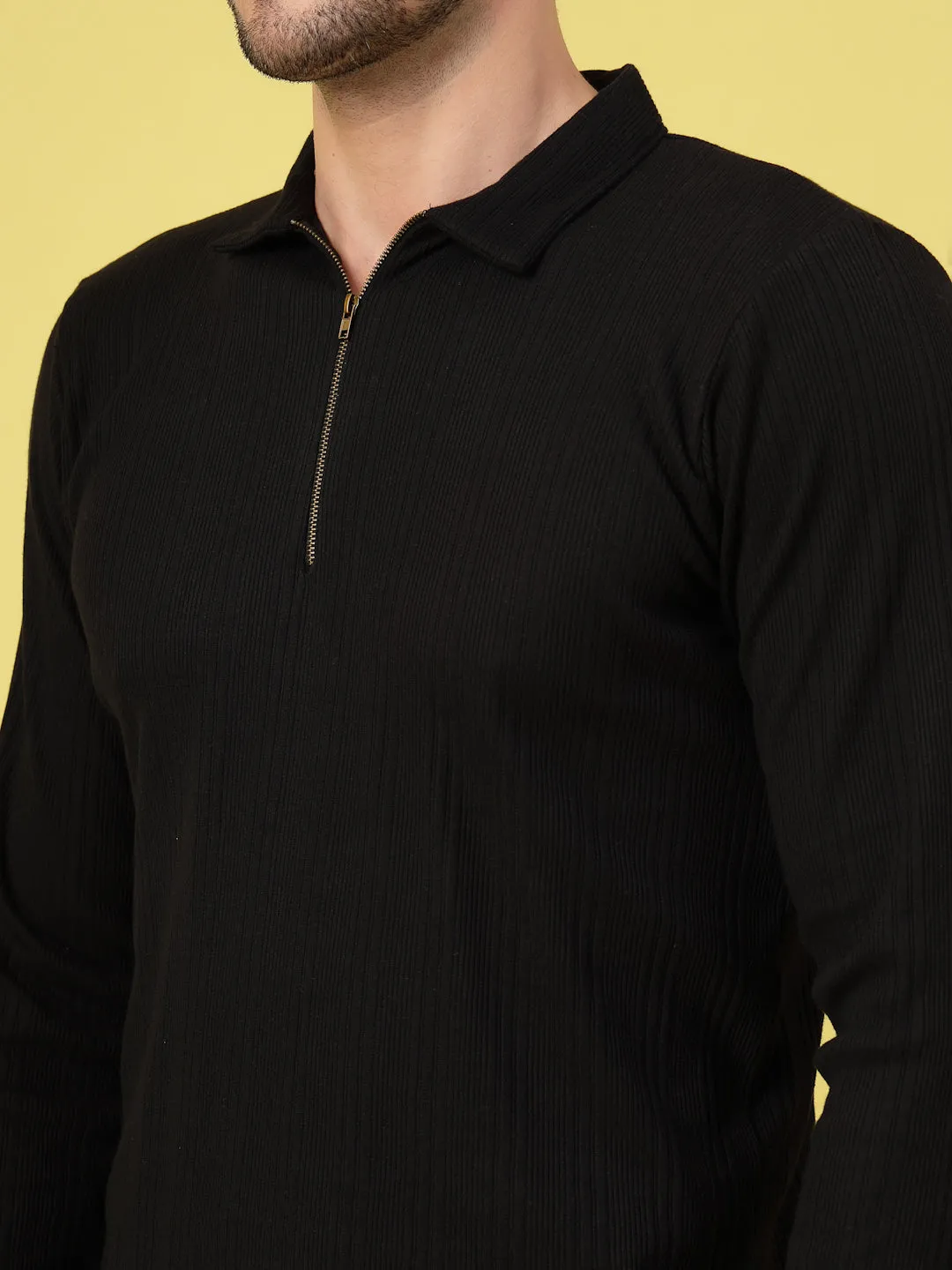 Modern Fit Polo Zipper T-Shirt