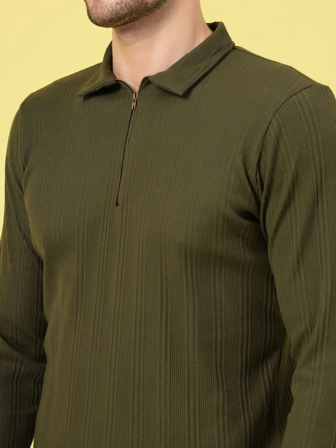 Modern Fit Polo Zipper T-Shirt