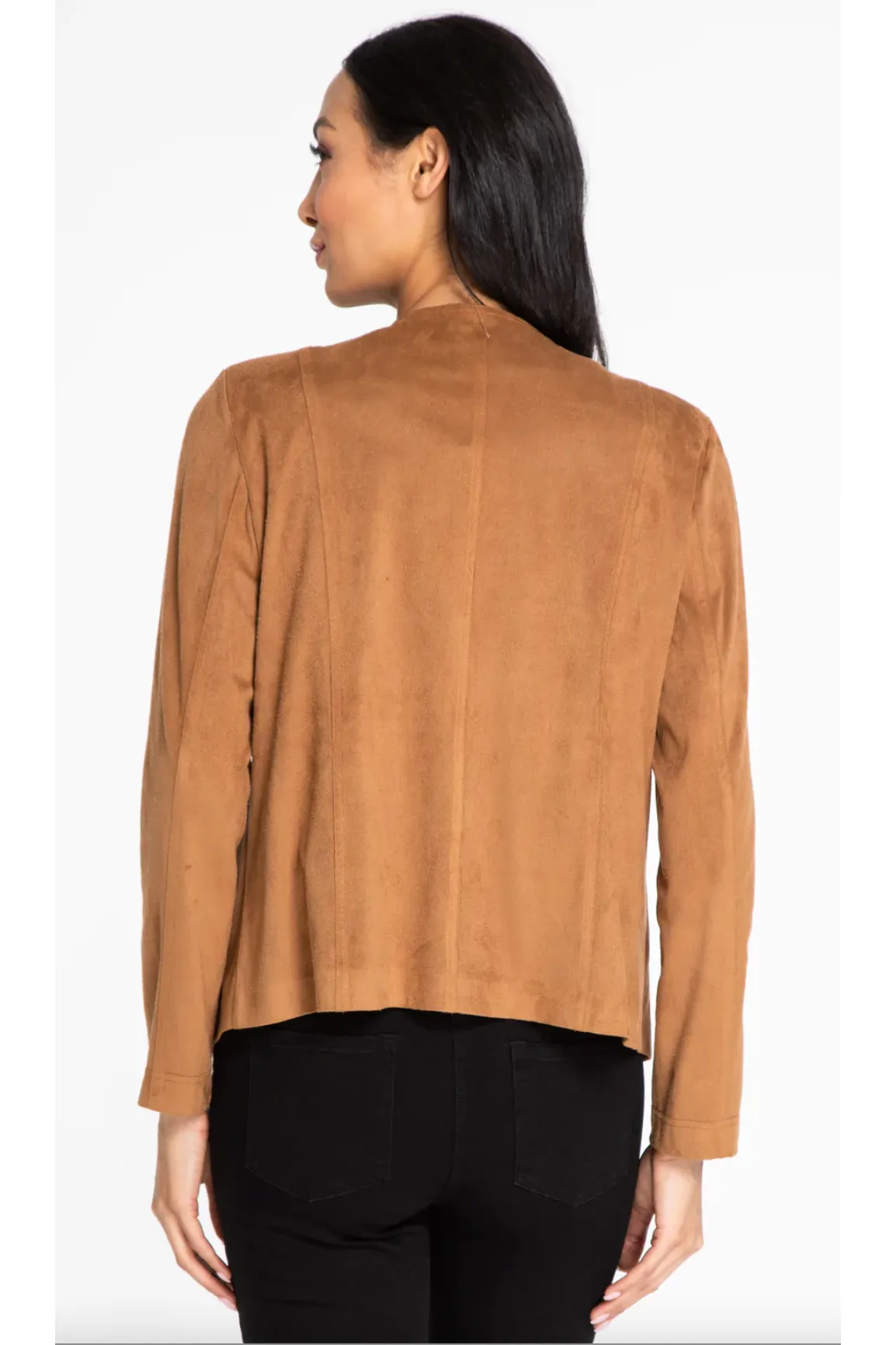 Multiples - Long Sleeve Ring Faux Zip Front Jacket in Tobacco & CRDVAN - M42208JM