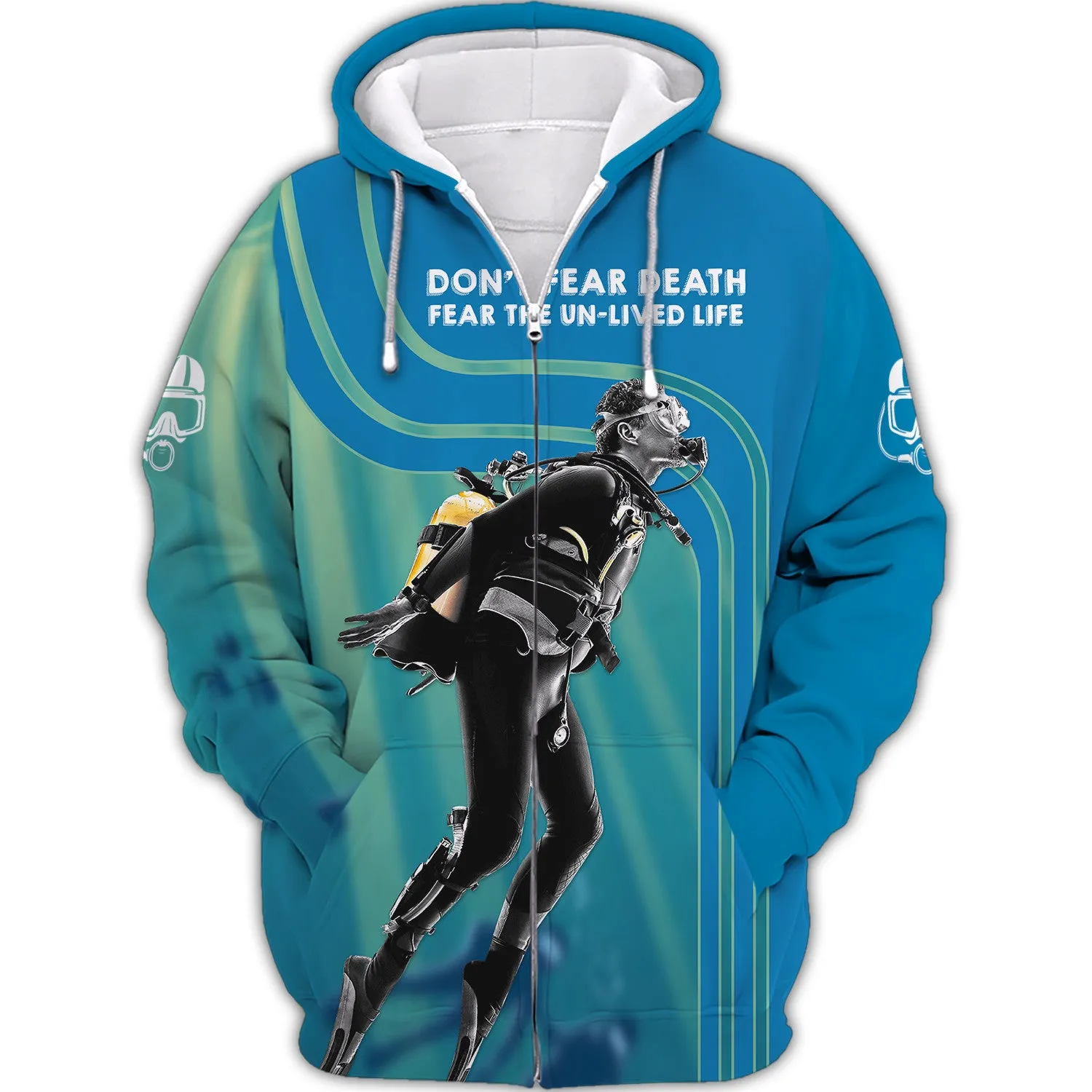 New Fashion Scuba Diving 3D All Over Printed Hoodies For Men and Women