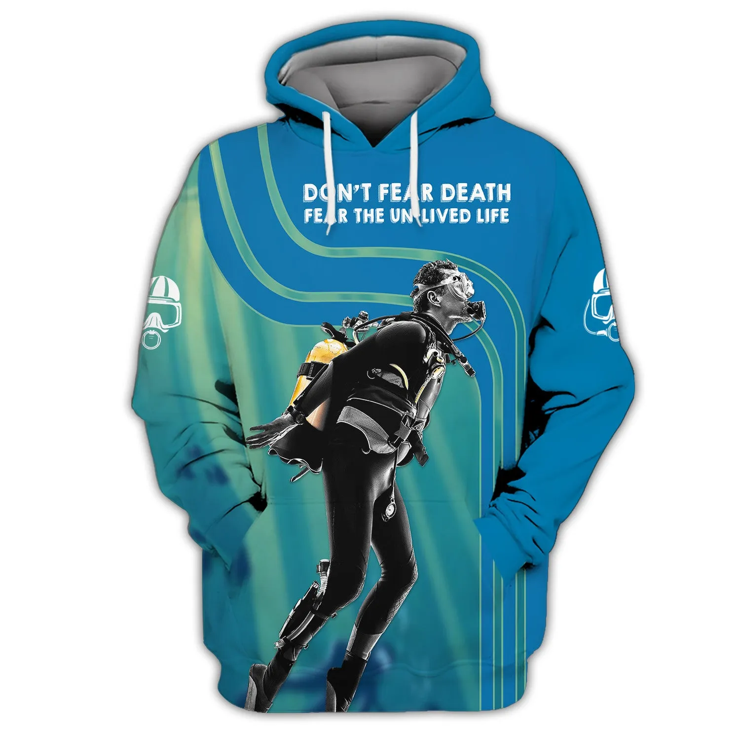 New Fashion Scuba Diving 3D All Over Printed Hoodies For Men and Women