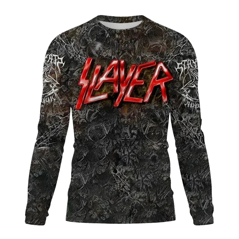 New Men's Long sleeved Tshirt Men O Neck terror Skull 3D Printed Street Trend Harajuku Style Hip Hop Clothing Sweatshirt Tops