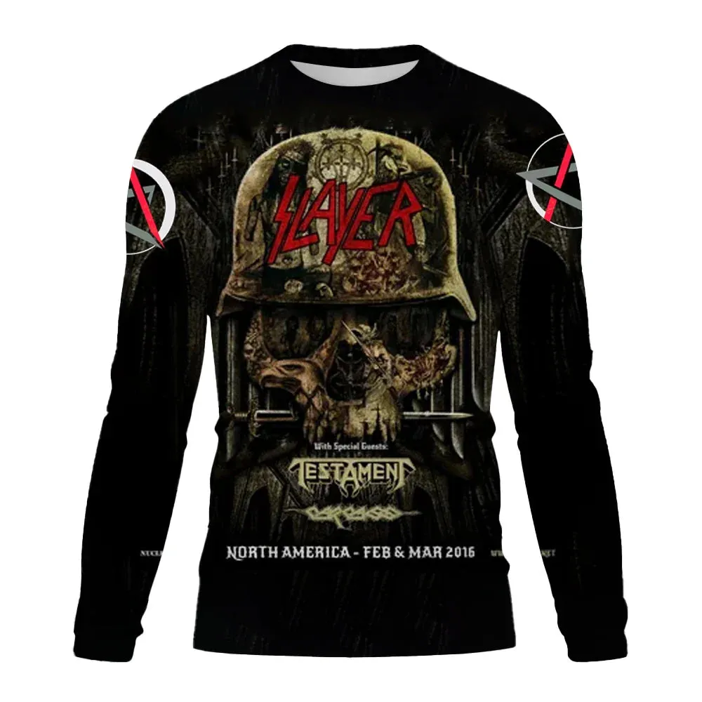 New Men's Long sleeved Tshirt Men O Neck terror Skull 3D Printed Street Trend Harajuku Style Hip Hop Clothing Sweatshirt Tops
