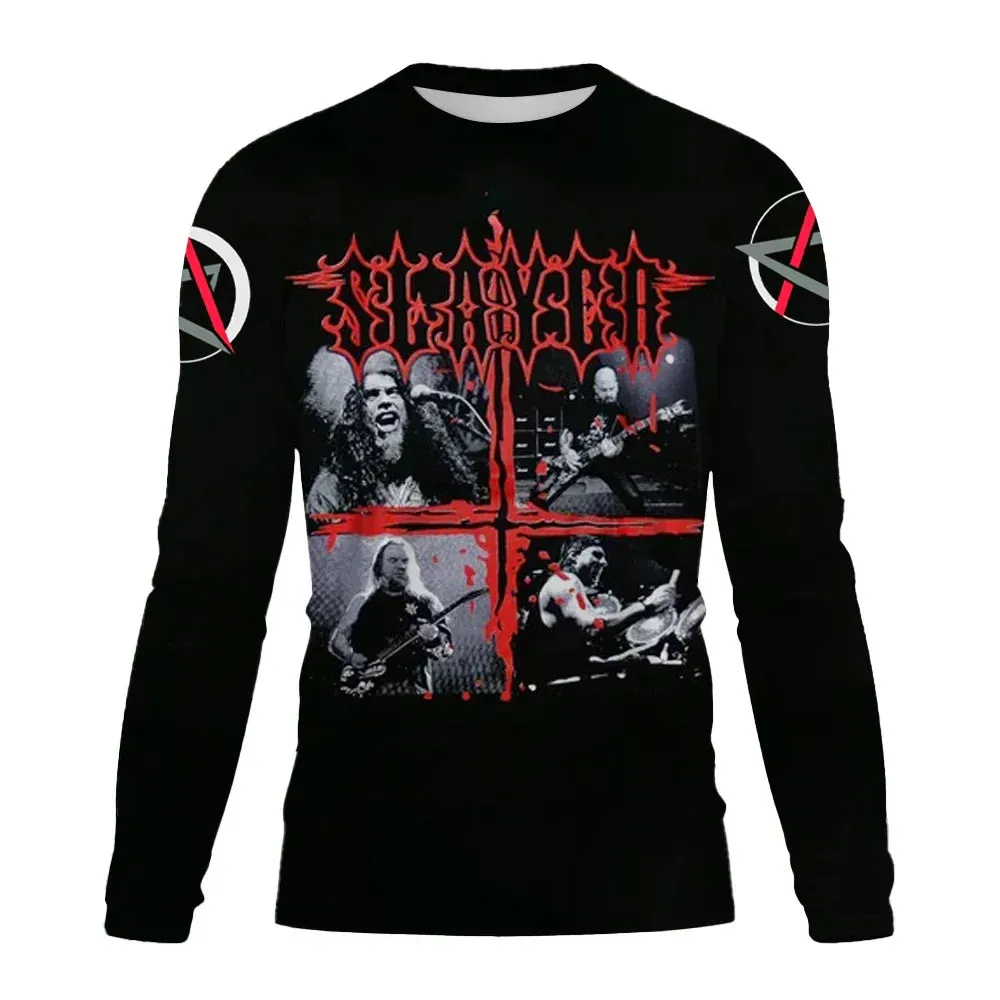New Men's Long sleeved Tshirt Men O Neck terror Skull 3D Printed Street Trend Harajuku Style Hip Hop Clothing Sweatshirt Tops