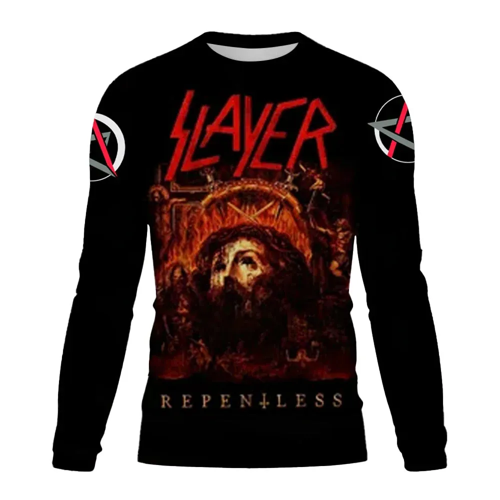 New Men's Long sleeved Tshirt Men O Neck terror Skull 3D Printed Street Trend Harajuku Style Hip Hop Clothing Sweatshirt Tops
