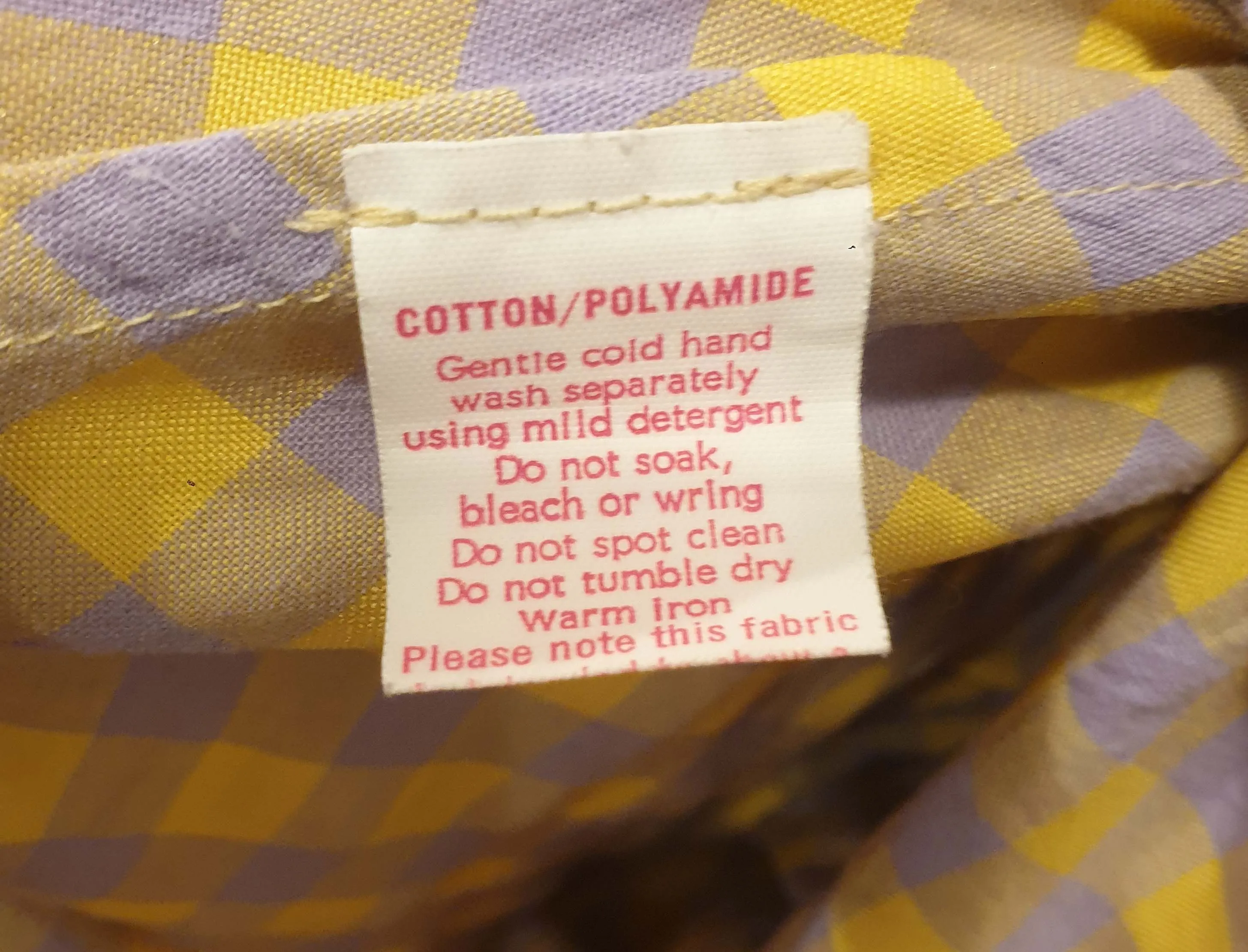 Obus yellow and purple gingham wrap dress size 3 / AU 12