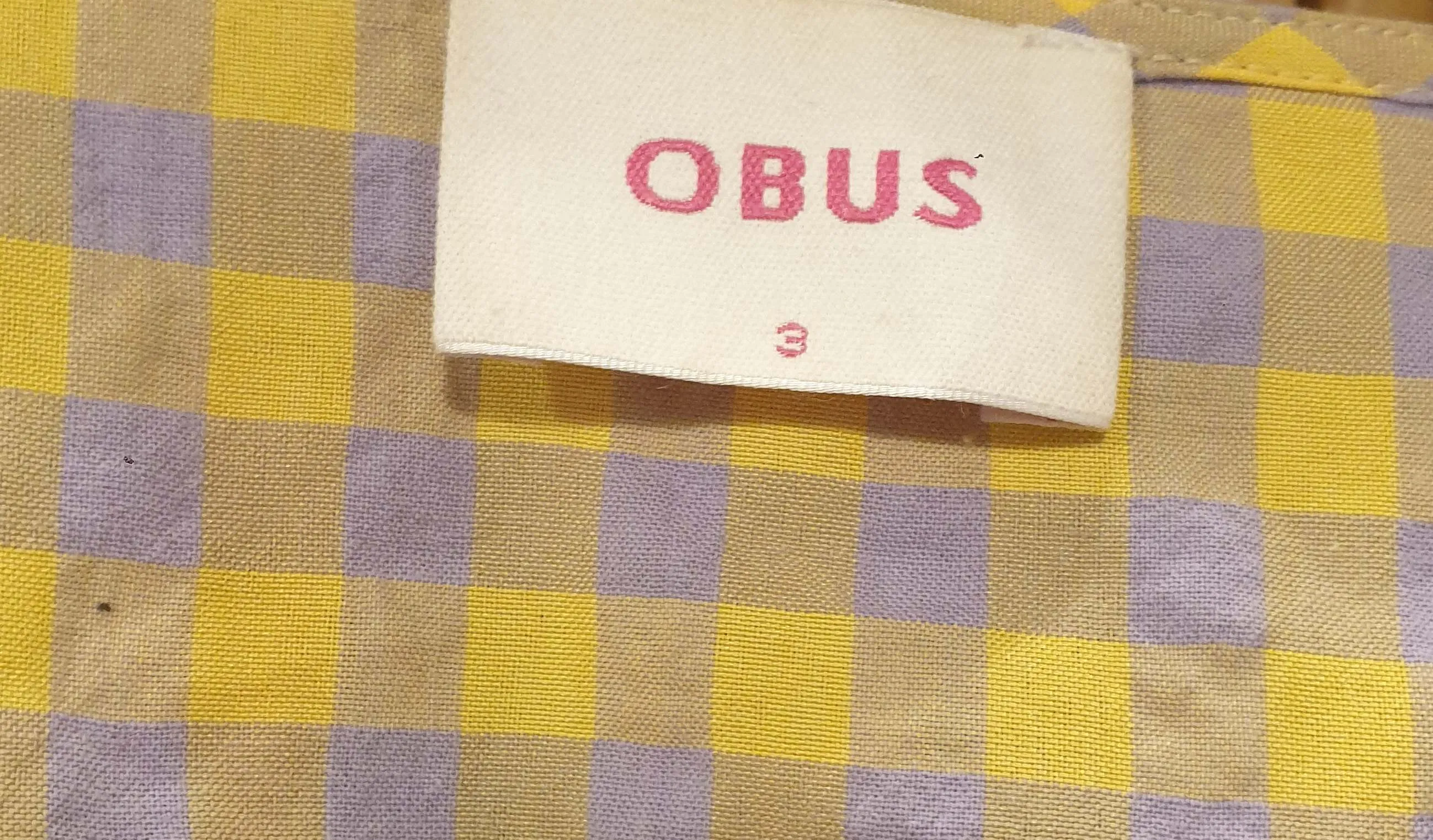Obus yellow and purple gingham wrap dress size 3 / AU 12
