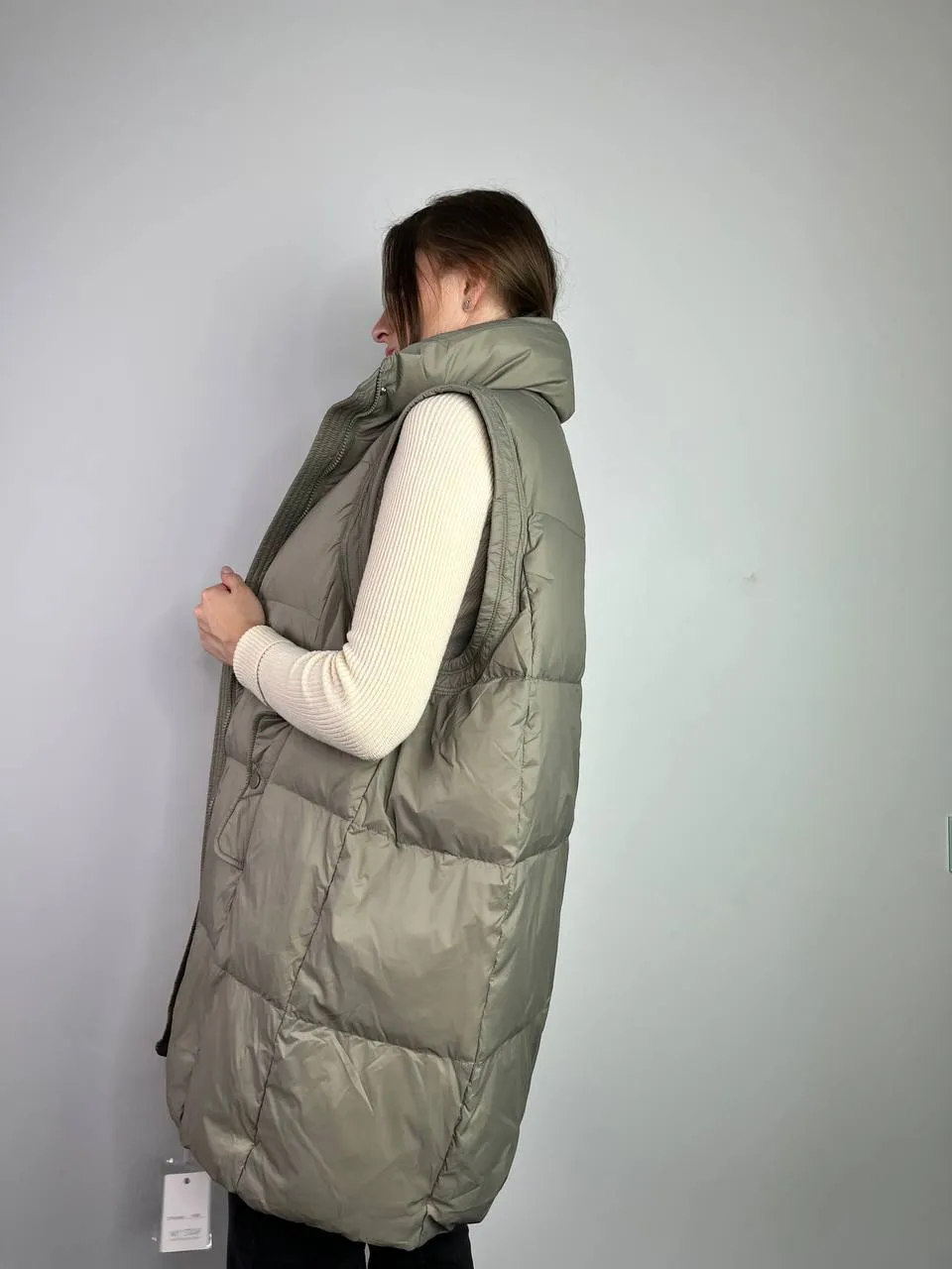 Olive Vest with hood