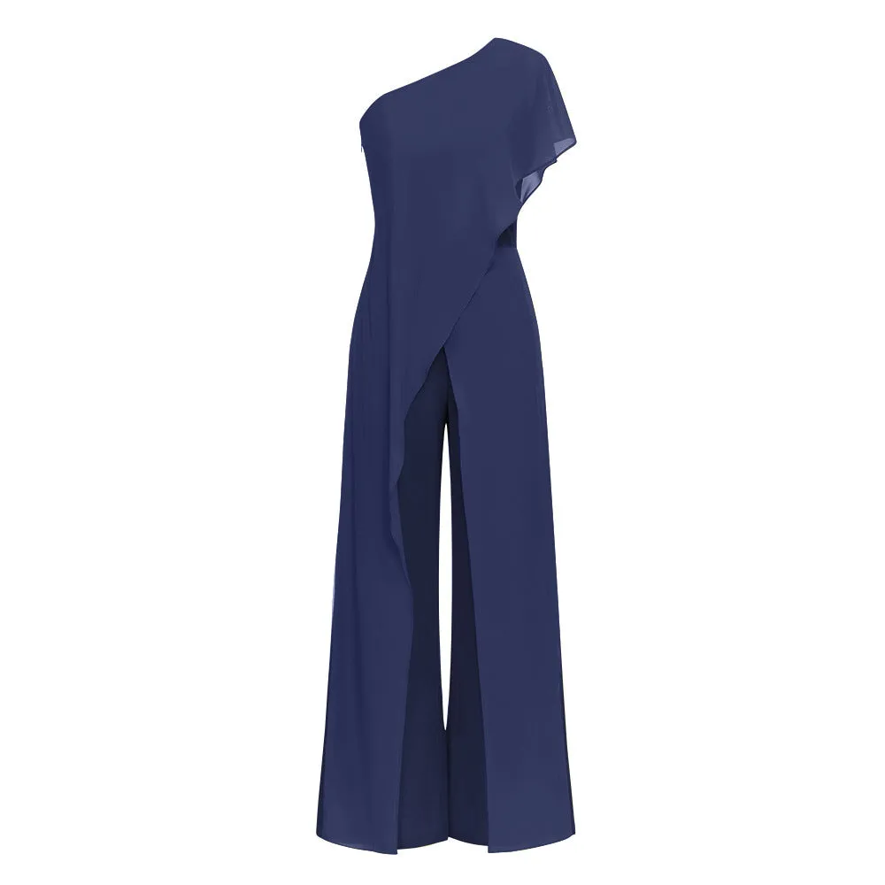 One Shoulder Asymmetric Jumpsuit