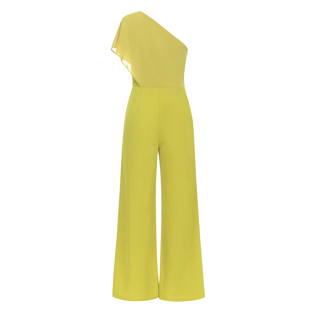 One Shoulder Asymmetric Jumpsuit