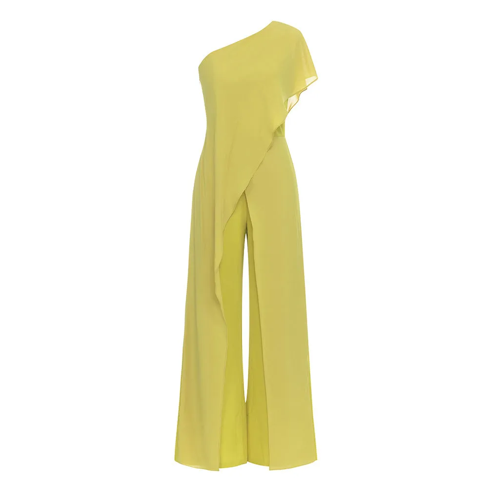 One Shoulder Asymmetric Jumpsuit