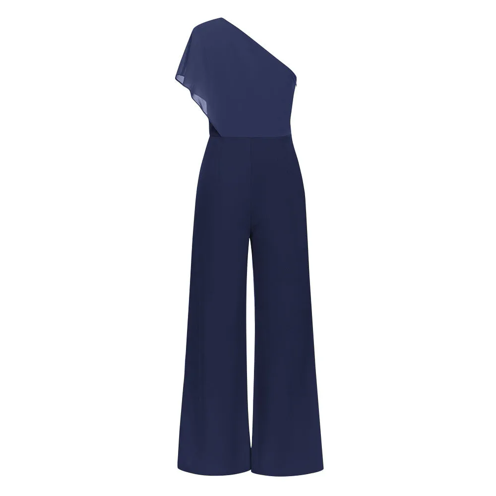 One Shoulder Asymmetric Jumpsuit