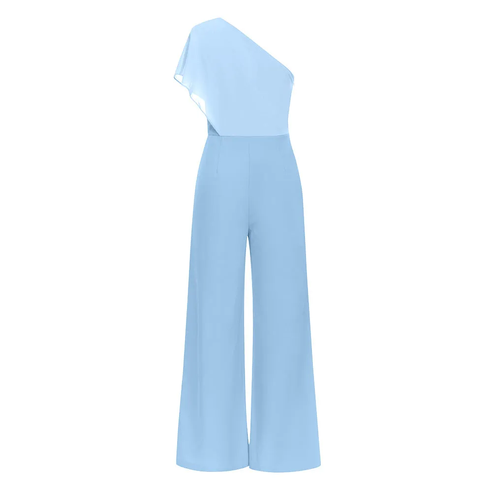 One Shoulder Asymmetric Jumpsuit
