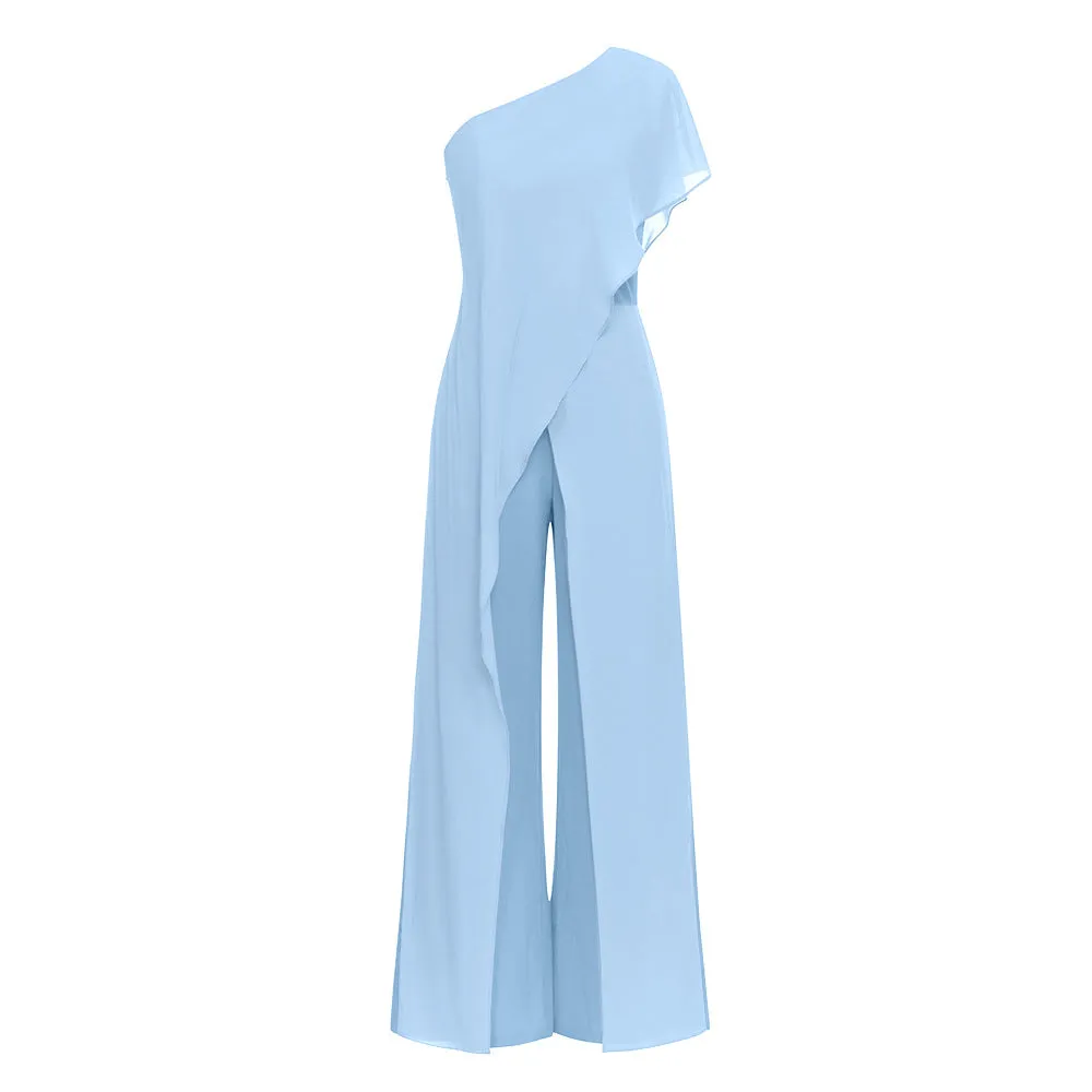One Shoulder Asymmetric Jumpsuit