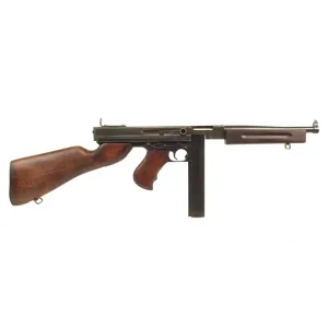 Original U.S. WWII Thompson M1 Display Submachine Gun by Auto-Ordnance Serial 157229 - Original WWII Parts with Replica Buttstock Wood