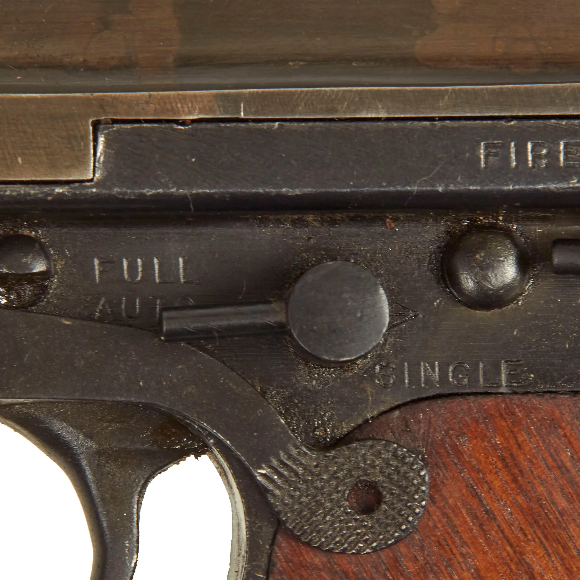 Original U.S. WWII Thompson M1 Display Submachine Gun by Auto-Ordnance Serial 157229 - Original WWII Parts with Replica Buttstock Wood