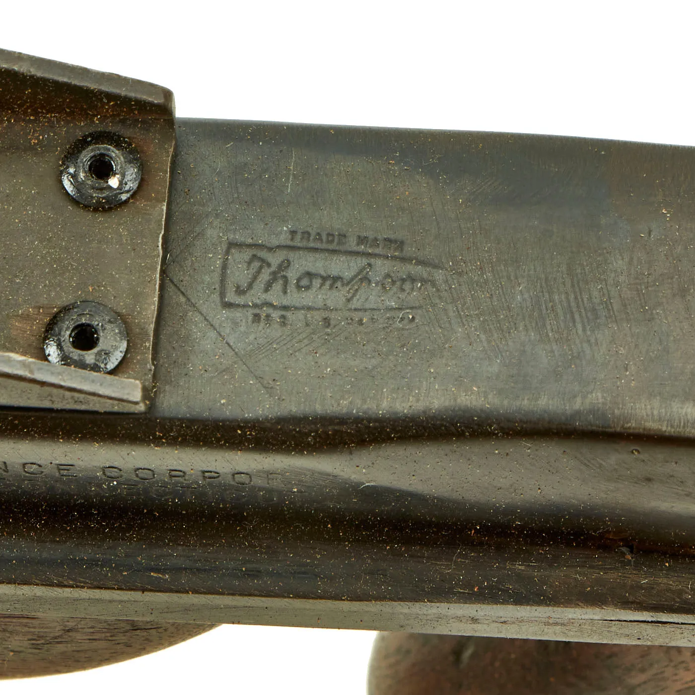 Original U.S. WWII Thompson M1 Display Submachine Gun Serial 184349 with Sling & Magazine - Original WWII Parts