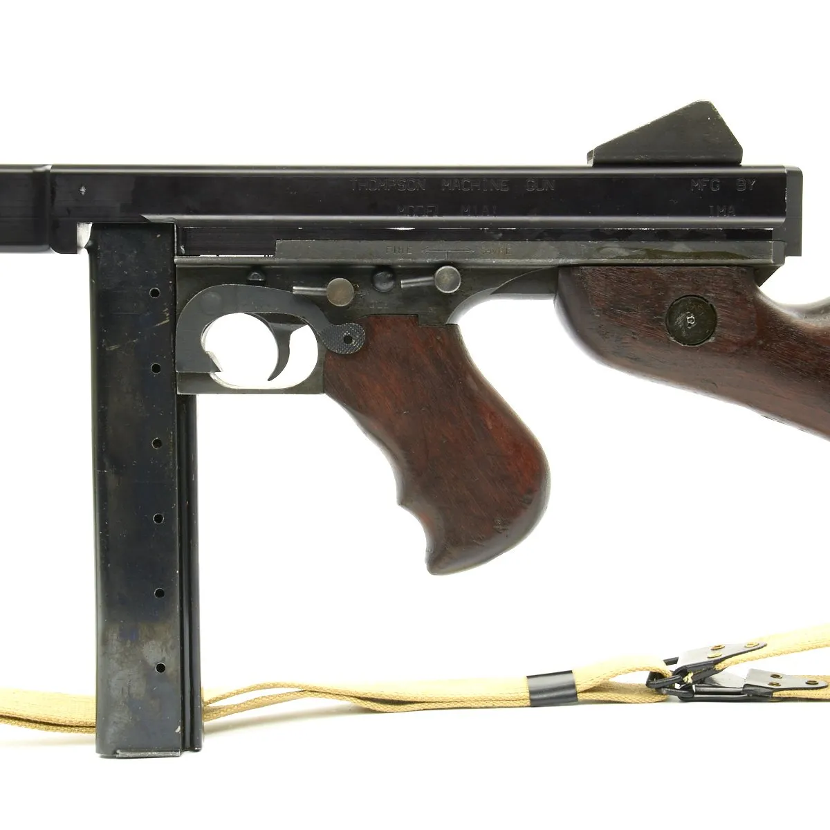 Original U.S. WWII Thompson M1 Display Submachine Gun with Sling