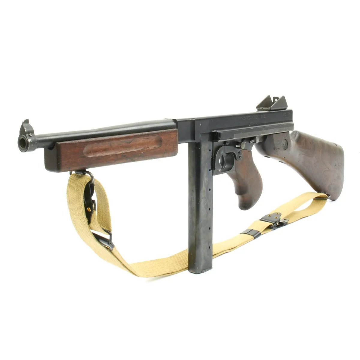 Original U.S. WWII Thompson M1 Display Submachine Gun with Sling