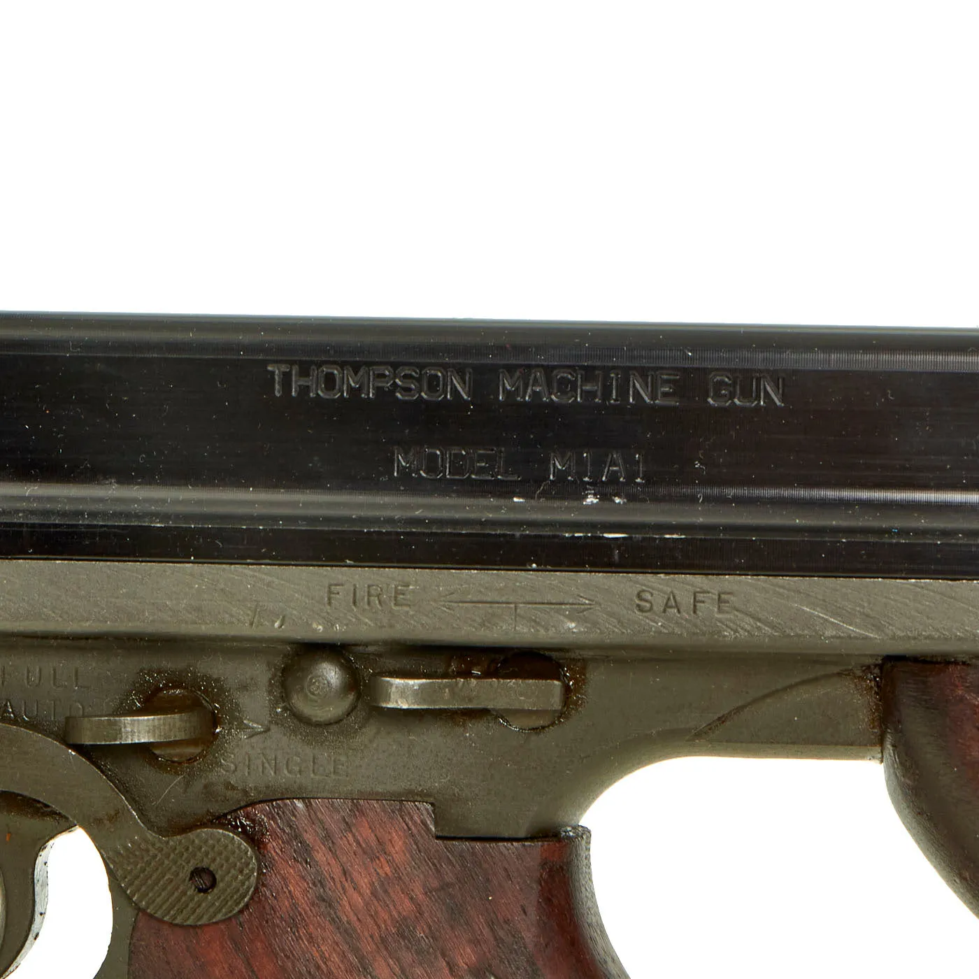 Original U.S. WWII Thompson M1A1 Display Submachine Gun with Aluminum Receiver, Nobuckl Sling & Magazine - Serial 328879