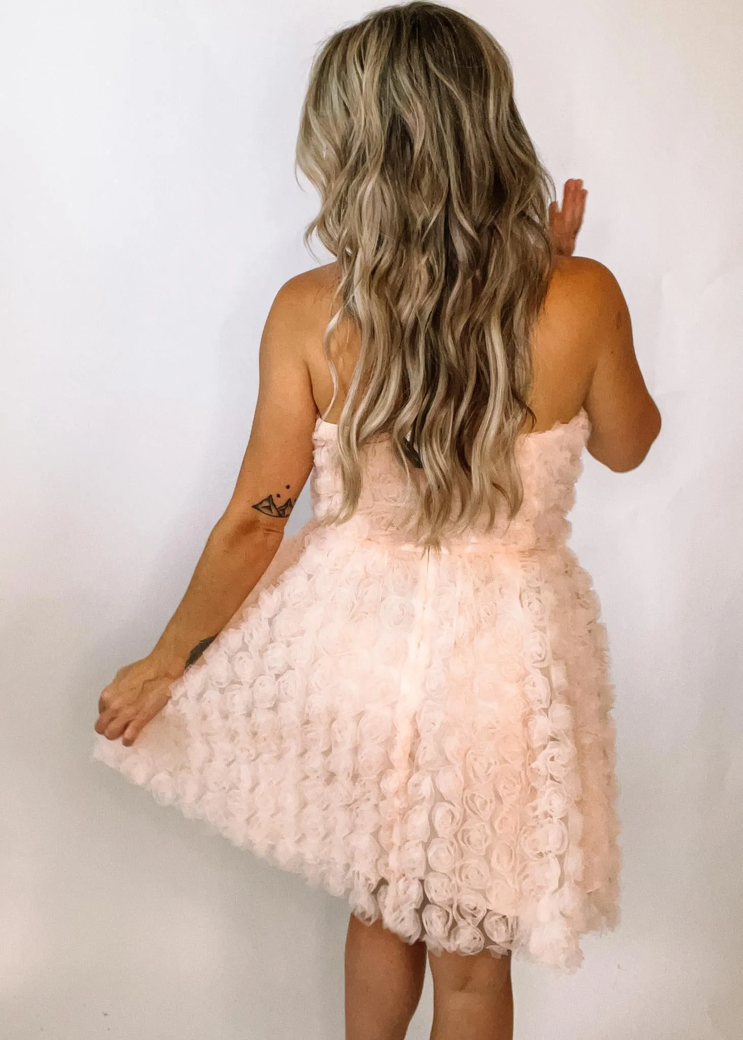 Peace Rose Strapless Mini Dress
