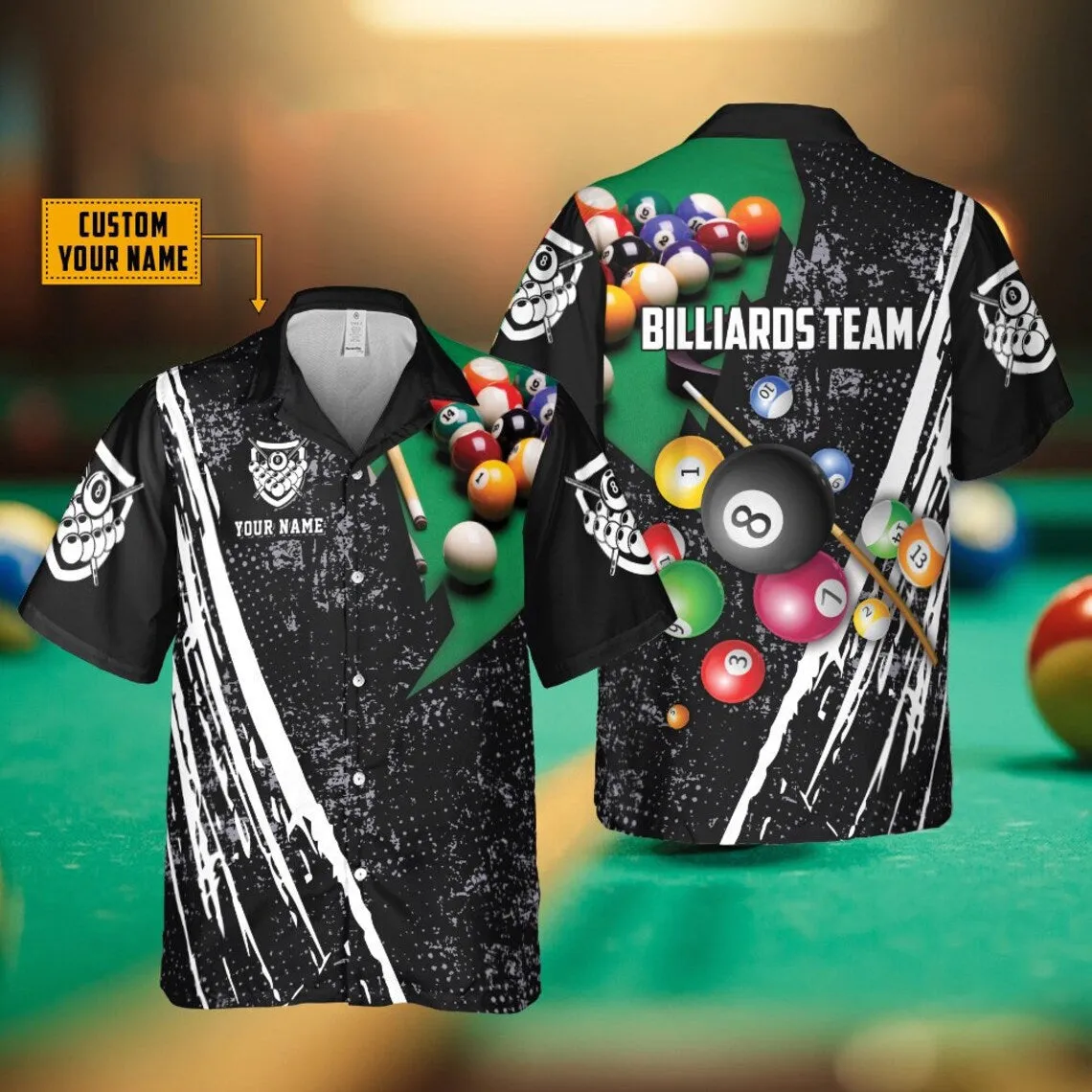 Personalized Billiards Team Hawaiian Shirt, Gifts For Bachelor Party, Best Gifts for Men, Pool Player Hawaii Shirt, Gift For Billiard Lovers
