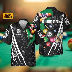 Personalized Billiards Team Hawaiian Shirt, Gifts For Bachelor Party, Best Gifts for Men, Pool Player Hawaii Shirt, Gift For Billiard Lovers