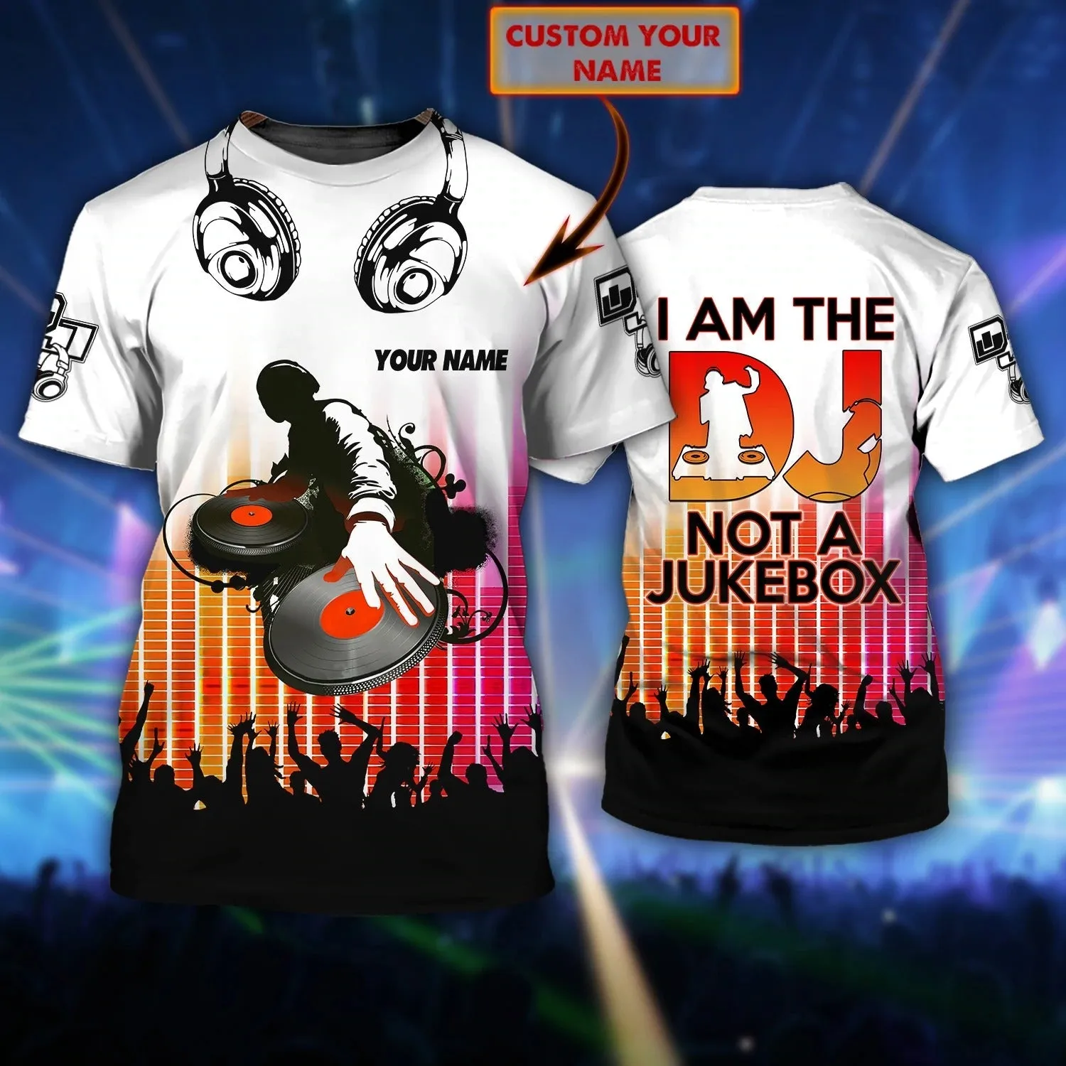 Personalized Dj 3D Cool T Shirt For Music Party, Deejay Enjoy The Party And Relax Custom 3D Shirts For Men And Woman