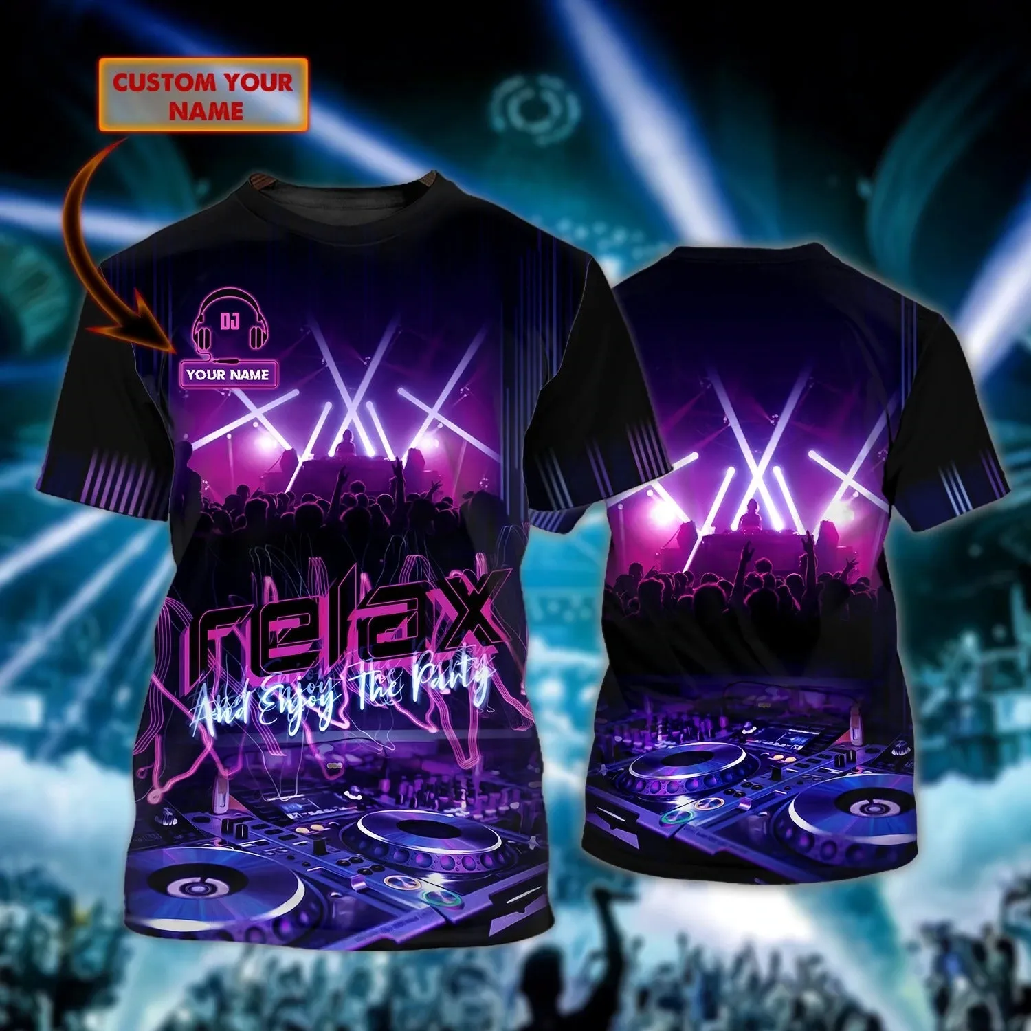 Personalized Dj 3D Cool T Shirt For Music Party, Deejay Enjoy The Party And Relax Custom 3D Shirts For Men And Woman