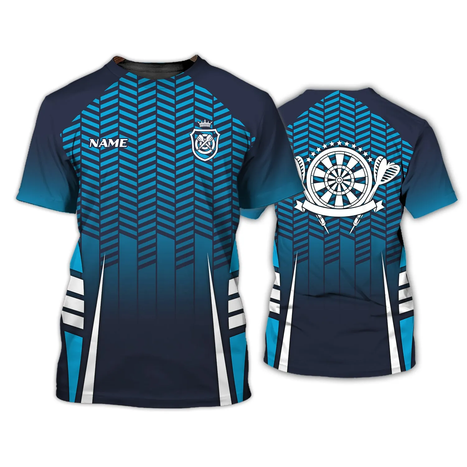 Personalized Name Dart Board Blue 3D Printed Shirts