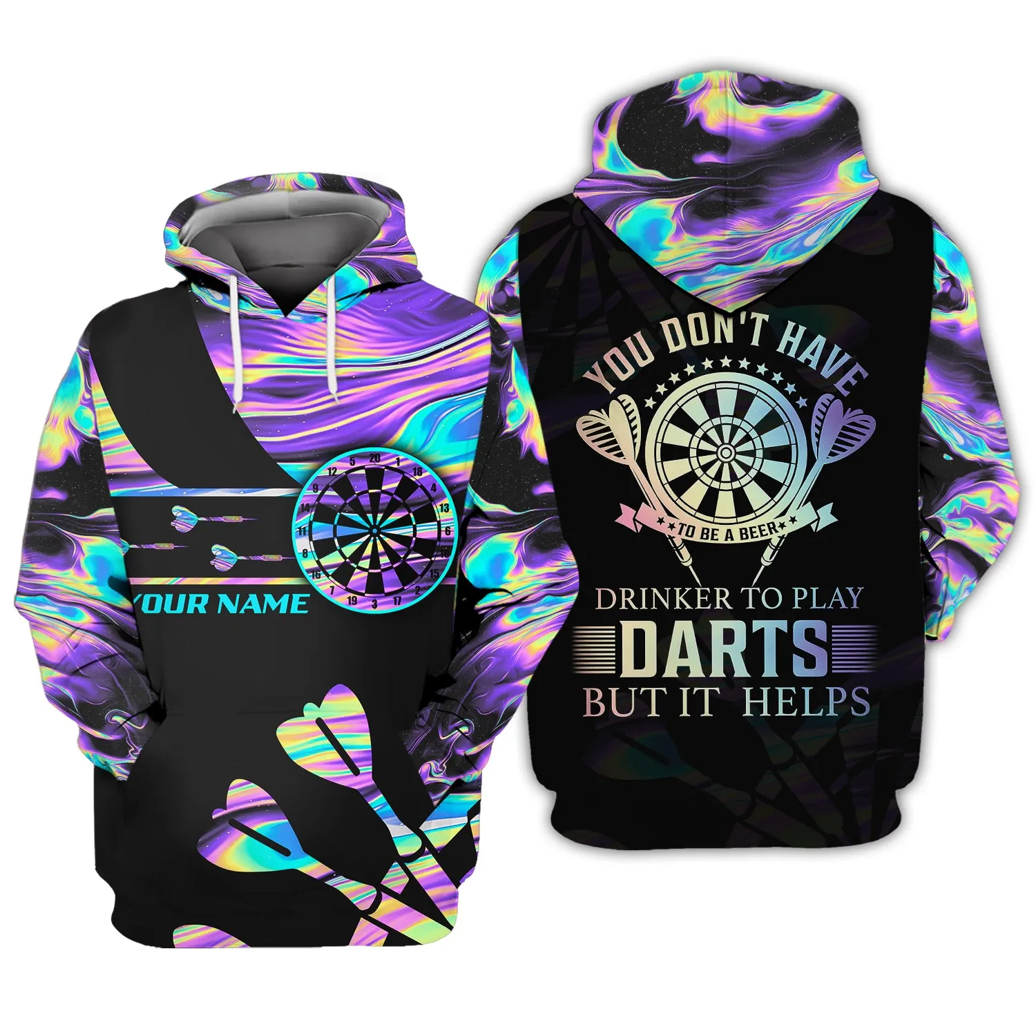 Personalized Name You Don't Have To Be A Beer, Drinker To Play Darts But It Helps 3D Printed Shirts