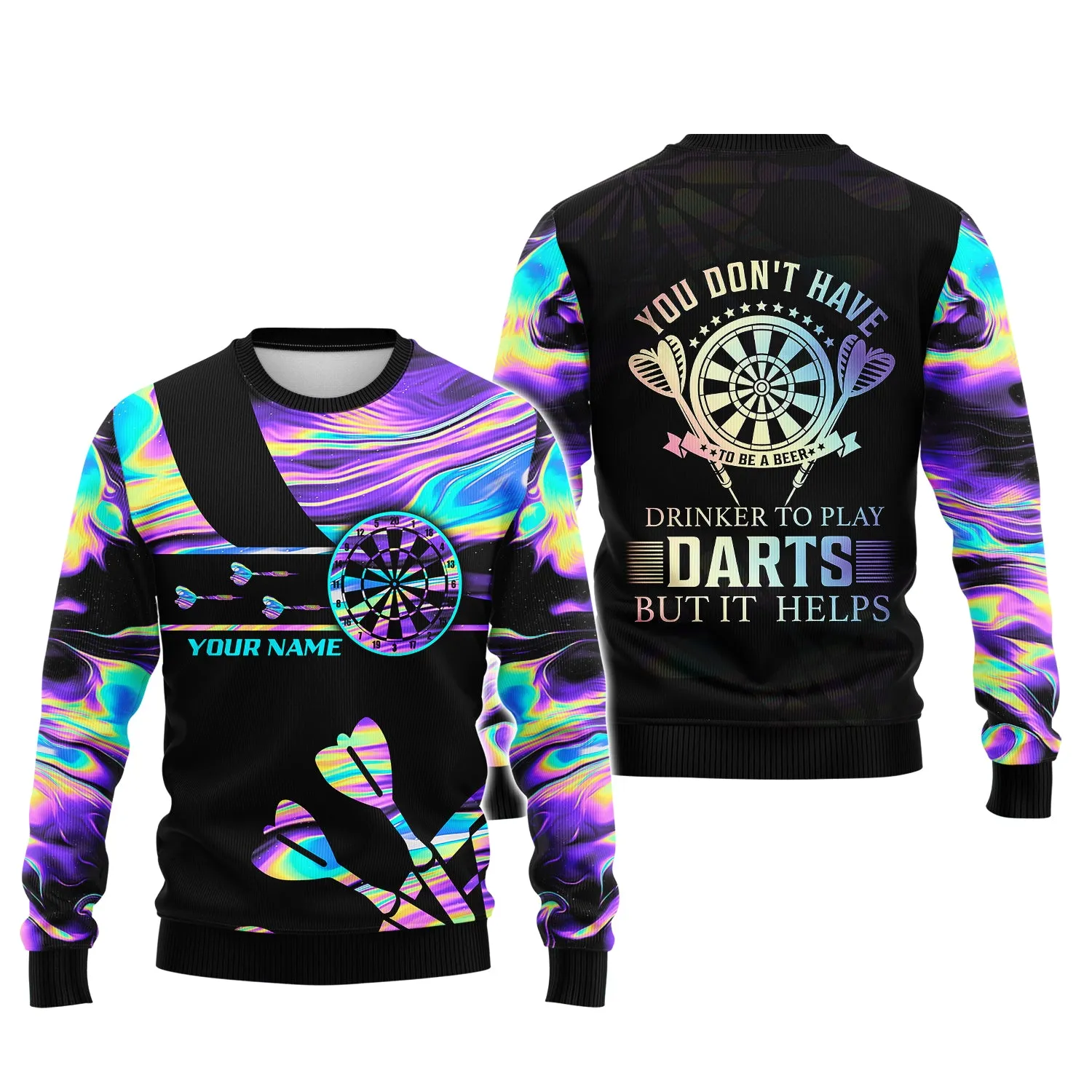Personalized Name You Don't Have To Be A Beer, Drinker To Play Darts But It Helps 3D Printed Shirts
