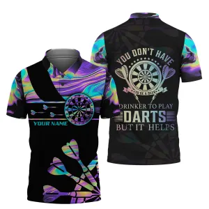 Personalized Name You Don't Have To Be A Beer, Drinker To Play Darts But It Helps 3D Printed Shirts