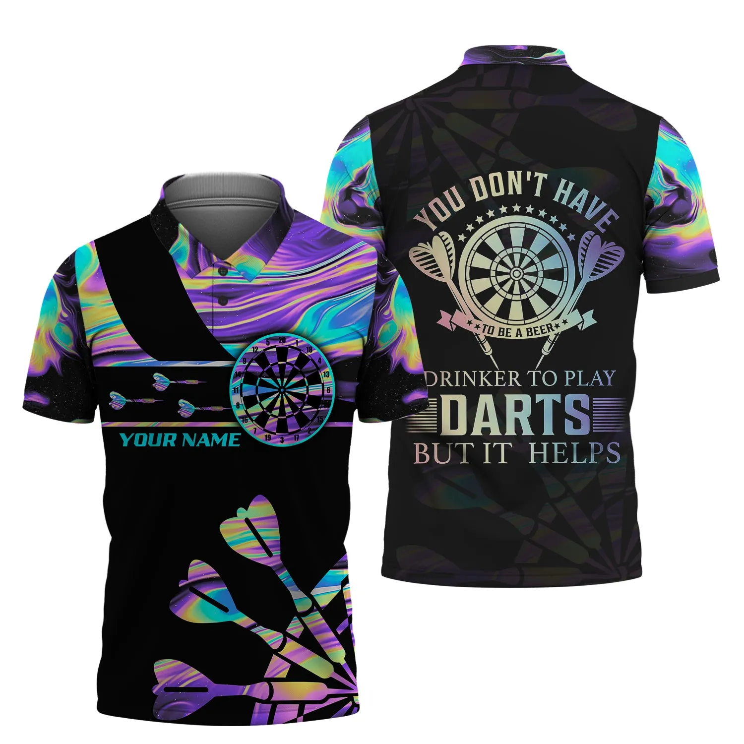 Personalized Name You Don't Have To Be A Beer, Drinker To Play Darts But It Helps 3D Printed Shirts