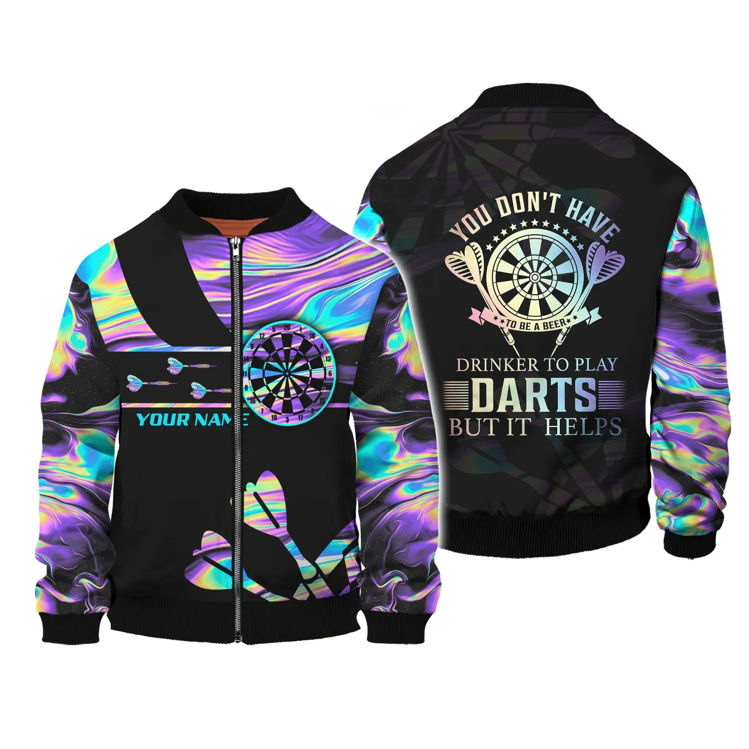 Personalized Name You Don't Have To Be A Beer, Drinker To Play Darts But It Helps 3D Printed Shirts
